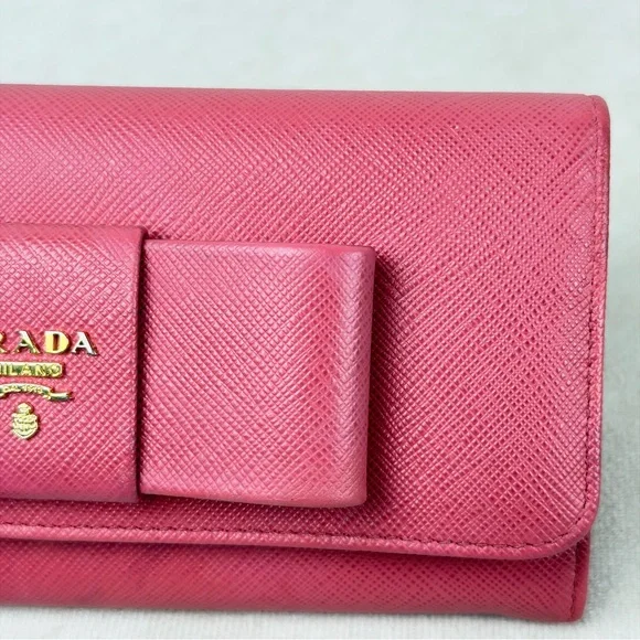 Prada Bow Saffiano Leather Continental Wallet - Picture 6 of 16